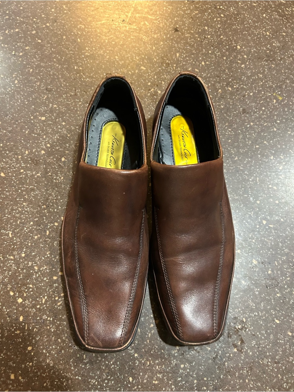 Kenneth Cole Brown Leather Slip-On Loafers